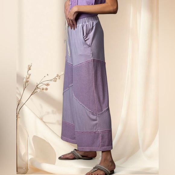 POL Lavender Wide-Leg Cropped Pants - Picture 4 of 9